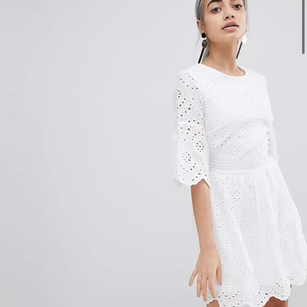 Parisian Broderie Dress With Sleeve Detail